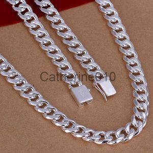 Pendanthalsband 925 Sterlsilver Solid 10mm Chain Halsband Män kvinnor Kedja Noble Weddjewelry Fashion Charms Party Birthday Present J230817