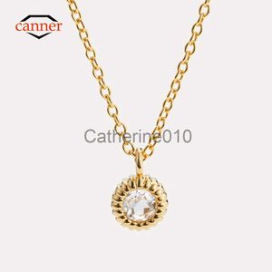 Pendant Necklaces CANNER Simple Diamond 925 SterlSilver Necklace For Women Initial Pendente Long Chain WeddJewels Luxury Fine Jewelry 2023 J230817