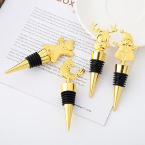 Jultomten Claus Christmas Wine Bottle Stopper Gingerbread Man Christmas Elk Gold Bottle Stopper Sealer Wine Bar Accessories