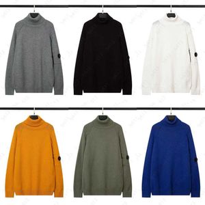 Tasarımcı Sweater Mens Jumper Sweatshirt CP Giyim Mikrolens Parçası Sıradan kazak Buttleneck Örme Yün Sweaters Erkekler Örgü Sweater