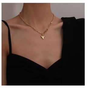 Pendant Necklaces European and American retro hip-hop fashion niche ins trend temperament K gold female necklace