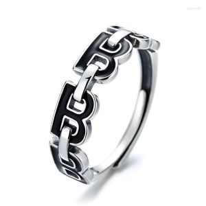 Klaster pierścieni Sa Silverage S925 Srebrny Pierłogość mężczyzn w kształcie litery B dla damskiej mody biżuterii