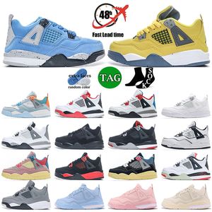 2023 Neues Modebasketball 4s cool graues Royalty Fire Red Shoes Sport Sneakers Universität Blau schwarze Katze 4 4s für Kinder Designer Sprungman Jugend Jungen Mädchen große Größe 35