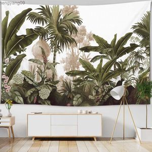 Tapestries Home Decor Natural Rainforest Tapestry Tropical Plant Leaf Print Tapestry Wall Hanging Background 230x180 cm R230817