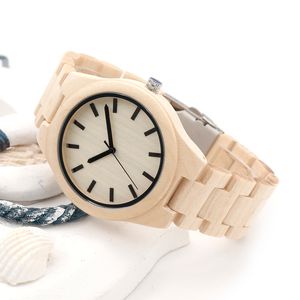 Inne zegarki Bobo Bird Wood Watch For Men Biała klon Miyota 2035 Kwarc Ruch Randwatch Relogio Masculino Mens Drop 230816