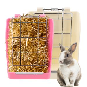 Small Animal Supplies Rabbit Food Basket Grass Rack Frame Hay Feeder Spring Bowl Pet Container 230816