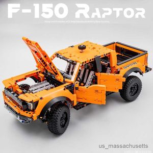 Block 1379 st. Tekniska Ford F150 Raptor Truck Car Building Blocks 42126 Pick Up Moc Assemble Brick Vehicle Toy Gift for Kid Boy vuxen