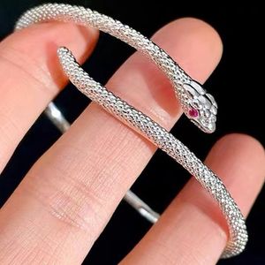Очарование браслетов Готическое панк -серебряный браслет змеи для женщин личности мода простые регулируемые свадебные украшения подарки на день рождения 230816