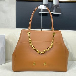 Fashion Shopping Bag Handbags Large Capacity Tote Bags Cowhide Canvas Women Shoulder Purse Metal Hardware Chain Travel Handbags Purse Interior Zipper Pocket
