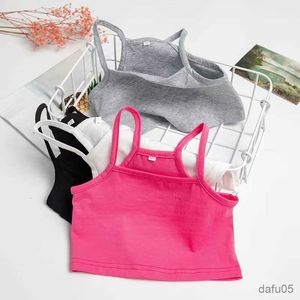 Tank Top Girls Tank Tops COTTON Girls Camisole Child Singlet for Girls Candy Color Girls Undershirt Kids Underwear Model Bra New R230817