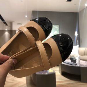 Kids girls patent leather Flat Princess Party Shoes fashion designer pink black summer autumn shoe buckle strap children baby shoe