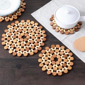 Table Mats Crack-proof Pot Holders Bamboo Placemat Set Heat Resistant Kitchen Pads For Home Restaurant Sturdy Long-lasting Mat