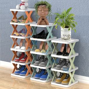 Storage Holders Racks Multilayer Stackable Shoe Rack Organizer Space Saving Shelf Box for Entry Door Plastic Shoes Cabinet 230817