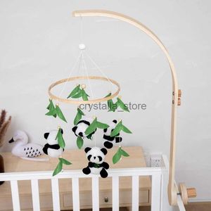 0-12 Деревянные месяцы Baby Soft Felt Panda Bed Bed Bell Toy Mobiles Crib Bedel Bell Ving Toys Toys Education Toys для детского подарка HKD230817