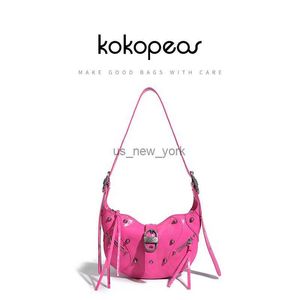 Hobo Kokopeas Pink Punk under Arm Sholldenb Bag for Luxury Designer Leather Sling Fanny Daypack Fashion Hobo Purse HKD230817