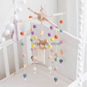 Baby hängende Rasseln Spielzeug Wind-up Music Box DIY Hanging Baby Crib Bett Bell Holz Spielzeughalter Arm Halterung HKD230817