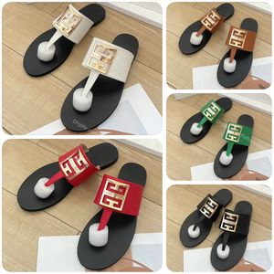 Designer-Hausschuhe Luxus Frauen Leder Flip Flops Flat Heel EU35-42 mit Kiste Innen im Freien im Freien im Freien