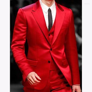 Ternos masculinos 2023 Bonito de jantar de baile de baile para homens vermelhos Homme Mariage Groomsmen Blazer de terno de blazer (calça de calça de casca)
