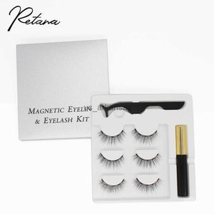 Falska ögonfransar Magnetiska ögonfrans Eyeliner Eyelash Curler 5 Magnet Natural Long Magnetic False Eyelash Ribbon Magnetic Eyeliner kan återanvändas HKD230817