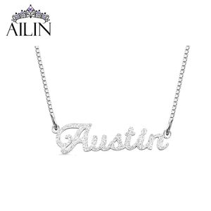 Chokers AILIN Drop Personalized Engraved Texts Pendant Name Necklace in Rose Gold Color Special Gift Jewelry for Woman Mother 230817
