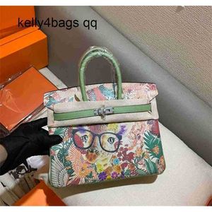 Designer Handbags Designer Totes Color Block 7A quality 25cm artwork graffiti fashion handbag designer bag fully quality italy togo leather luxury purs
