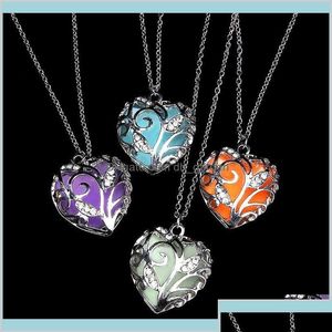 Pendant Necklaces Valentines Day Blue Glowing Heart Necklace Dark Fairy Magical Darks Fwa6W Hdv5K Drop Delivery Jewelry Pendants Dhy2X