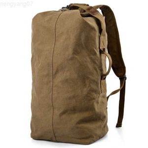 Duffel Bags Large Capacity Rucksack Men Travel Bag Mountaineering Backpack Male Luggage Canvas Bucket Shoulder Bags For Boys Backpack XA202K L230816