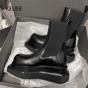 Boots Luxury Design Men Chelsea Boots Women Shoes Thick Sole Platform Leather Ankle Boots Casual Knight Shoes Motorcycle Boots 5C 230816
