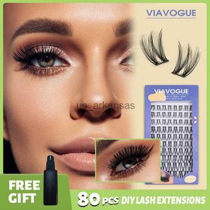 False Eyelashes VIAVOGUE Cluster Eyelash Natural Dramatic 3D Mink Russian Strip Volume Fluffy False Eyelashes Extension Glue Makeup Fake Cils HKD230817