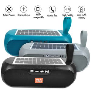 Microfones TG182 Solar Boombox Outdoor SE 10W Usb Wireless Columns Louds ER Suporte à prova d'água TF Card FM Radio Aux Entrada 230816