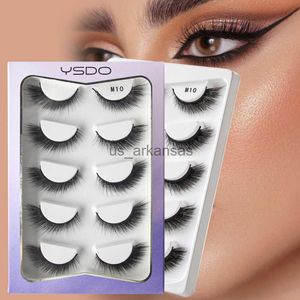 Fałszywe rzęsy Ysdo Cat Eye rzęsy puszyste faux 3D norki rzęs Ręcznie wykonane rzęsy pełne paski Naturalne skrzydlone oko Eko Wydłużone fałszywe rzęsy HKD230817