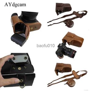 Camera bag accessories New Luxury Pu Leather Camera Video Case Bag Cover For Canon 6D II 6D Mark II 6D2 Camera With Strap Open Battery Design HKD230817