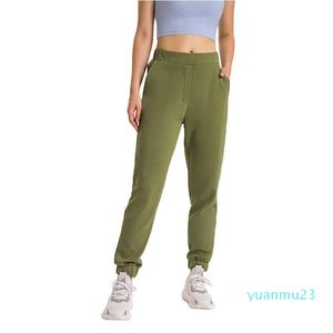 Yoga Outfit L-29 Outfits Workout Sport Joggers Pants Naked Feel Fabric Women Waist Dstring Fitness Running Sweat Trousers With Two Sid