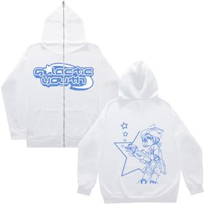 Herren Hoodies Sweatshirts Japanische Y2K -Model -Sweatwear Anime Hoodie Reißverschluss übergroß