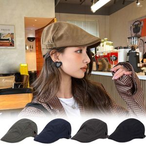 Berets Autumn Winter Beret Cotton Caps For Men Hat British Western Style Classic Ivy Cap Woman Vintage Linen