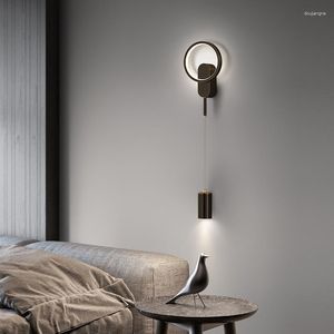 Lampa ścienna Yunyi Modern Art LED salon nocna sypialnia dekoracja miedziana Pierścień materiałowy