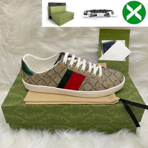 Damen Herren Schuhe Biene Ace Sneakers Low Casual Schuh mit Box Sporttrainers Designer Tiger Sticked Black White Green Streifen Jogging Frau