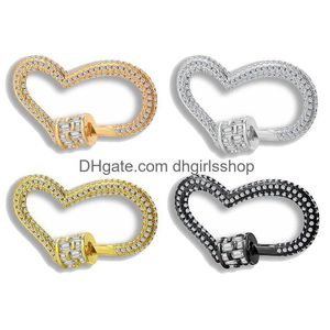 Clasps ganchos riversr CZ micro pav parafuso branco rosa armas amarelas cor de zircão de zircão preto de zircão de jóias