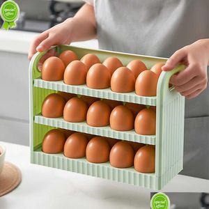 Depolama Kutuları Buzdolabı Yumurta Kutusu Alan Tutucu Kılıf Mutfak Organizatör Konteyneri Büyük Kapasite Bin Bırak Teslimat Ev Garde Dhicb