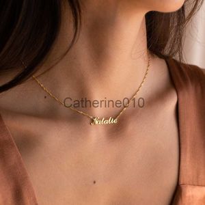 Anhänger Halsketten benutzerdefinierte Name Halskette für Frauen Gold Edelstahlschmuck Personalisierte Typenschild Pendell Cross Chain Choker Weihnachtsgeschenk J230817