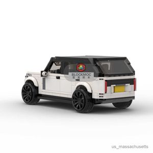 Bloklar MOC B Range Rover Defender II Discovery4 Racing Spor Araba SUV Araç Hız Şampiyonu Yarışçı Yapı Blokları Garaj Oyuncakları Boy R230817