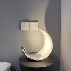 Duvar lambası Örnek L Tahtada Oda Masa Modern Ay Yatak Odası Başucu Yelken Teknesi Işıklar İçin Küçük Gece Ev