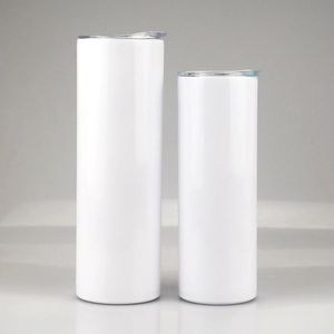 Großhandelspreis Sublimation Tumbler Skinny 20 Unzen Tassen Edelstahl isolierte gerade Tasse Weißbier Kaffee auf Lagerffgh Quggk