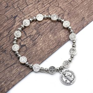 Charm Bracelets Catholic Saint Benedict Bracelet Adjustable Fashion Jewelry Alloy Exorcism Religious Beaded for Women Men 230816