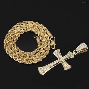 Pendant Necklaces Vintage Dark Gothic Hollow Cross Chain Necklace For Kpop Cool Harajuku Street Egirl Men Women Halloween Jewelry