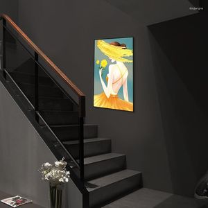 Lâmpada de parede moderna mural simples rede vermelha sala de estar criativa quarto todos brilhantes decorativos de varanda de escada de escada Luz