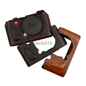 Camera bag accessories AYdgcam Brand Genuine Leather Camera Case Bag Handmade Half Body Bottom Cover For Leica CL Open Battery Design HKD230817