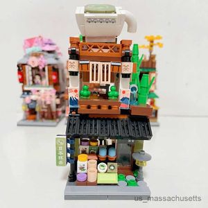 Blocks Mini Noodle Shop House Building Blocks Matcha Store City Street View Arquitetura de estilo japonês B Toys Presentes para crianças R230817