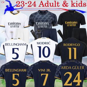 2023 Bellingham Futbol Formaları Arda Guler Camavinga Alaba Modric Vini Jr. Benzema Futbol Gömlek 23 24 Away 3. Gerçek Valverde Tchouameni Madrids Erkekler Çocuk Kiti 16-4xl