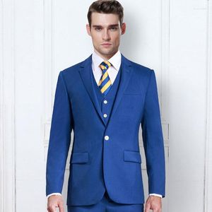 Men's Suits Royal Blue Men Wedding Man Blazers Terno Masculino Custom Made Slim Fit Groom Tuxedo 3Piece Pants Vest Jacket